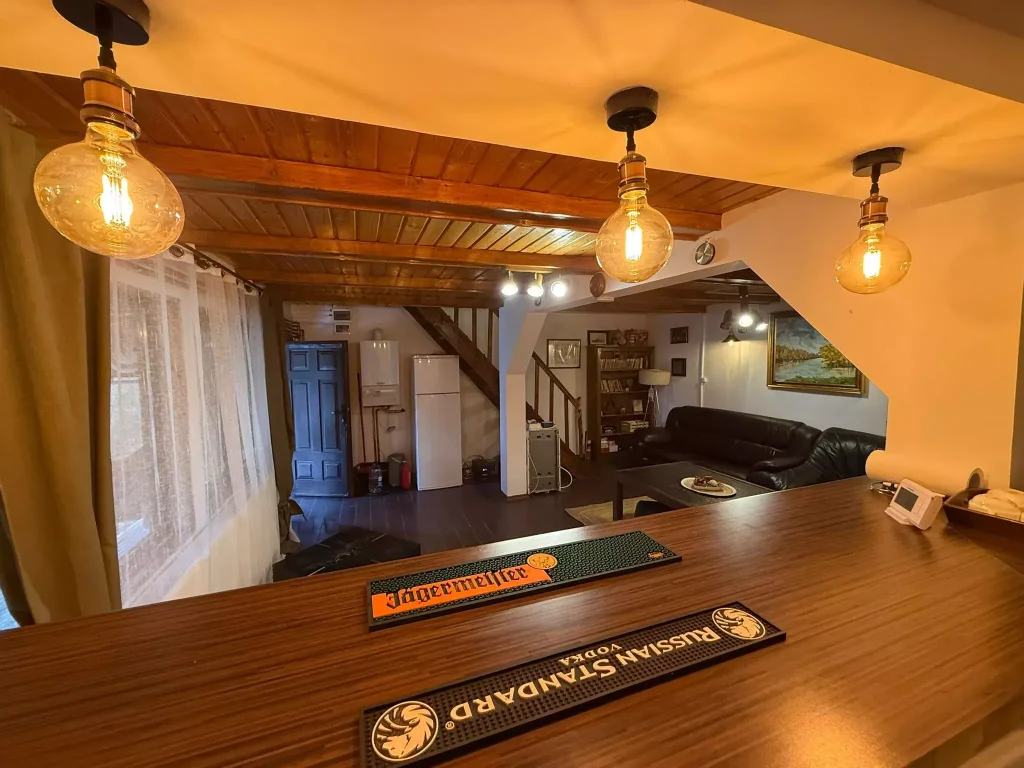 living spațios cu bar în Paltinu Forest House