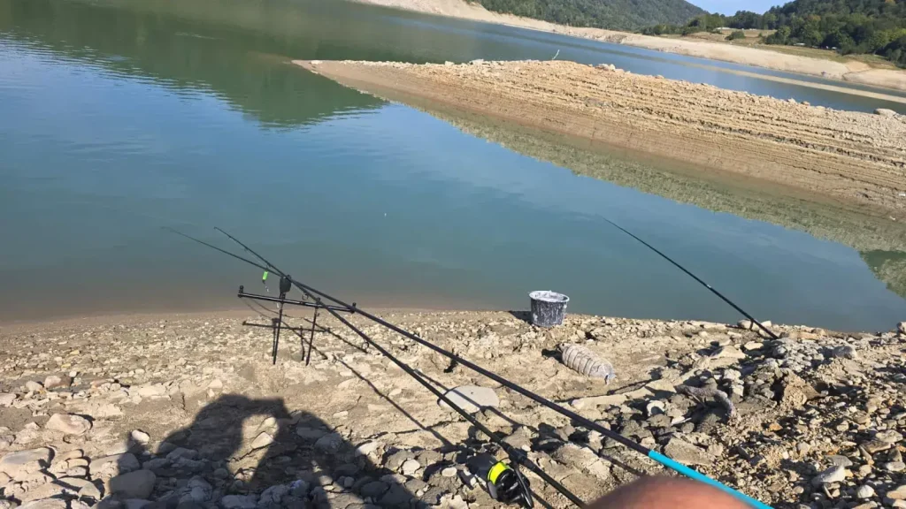 pescuit recreativ pe lacul Paltinu din apropierea cabanei